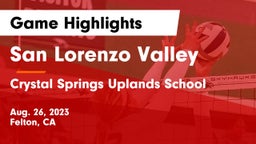 San Lorenzo Valley  vs Crystal Springs Uplands School Game Highlights - Aug. 26, 2023