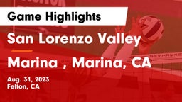 San Lorenzo Valley  vs Marina , Marina, CA Game Highlights - Aug. 31, 2023