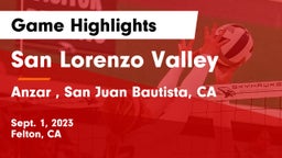 San Lorenzo Valley  vs Anzar , San Juan Bautista, CA Game Highlights - Sept. 1, 2023