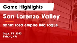 San Lorenzo Valley  vs santa rosa empire 08g rogue Game Highlights - Sept. 23, 2023