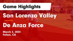 San Lorenzo Valley  vs De Anza Force Game Highlights - March 2, 2024