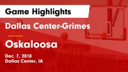 Dallas Center-Grimes  vs Oskaloosa  Game Highlights - Dec. 7, 2018