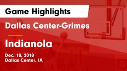 Dallas Center-Grimes  vs Indianola  Game Highlights - Dec. 18, 2018