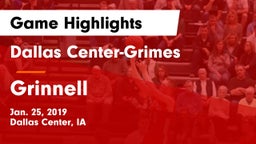 Dallas Center-Grimes  vs Grinnell  Game Highlights - Jan. 25, 2019
