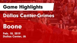 Dallas Center-Grimes  vs Boone  Game Highlights - Feb. 18, 2019