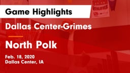 Dallas Center-Grimes  vs North Polk  Game Highlights - Feb. 18, 2020