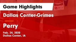 Dallas Center-Grimes  vs Perry  Game Highlights - Feb. 24, 2020
