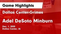 Dallas Center-Grimes  vs Adel DeSoto Minburn Game Highlights - Dec. 1, 2020