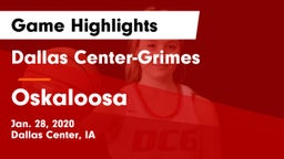 Dallas Center-Grimes  vs Oskaloosa  Game Highlights - Jan. 28, 2020