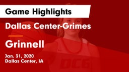 Dallas Center-Grimes  vs Grinnell  Game Highlights - Jan. 31, 2020
