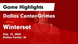 Dallas Center-Grimes  vs Winterset  Game Highlights - Feb. 19, 2020