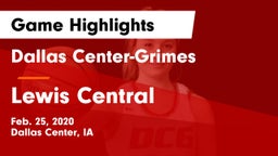 Dallas Center-Grimes  vs Lewis Central  Game Highlights - Feb. 25, 2020