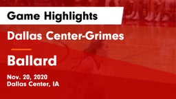 Dallas Center-Grimes  vs Ballard  Game Highlights - Nov. 20, 2020