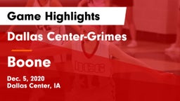 Dallas Center-Grimes  vs Boone  Game Highlights - Dec. 5, 2020