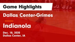 Dallas Center-Grimes  vs Indianola  Game Highlights - Dec. 18, 2020