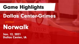Dallas Center-Grimes  vs Norwalk  Game Highlights - Jan. 12, 2021