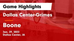 Dallas Center-Grimes  vs Boone  Game Highlights - Jan. 29, 2022