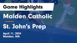 Malden Catholic  vs St. John's Prep Game Highlights - April 11, 2024