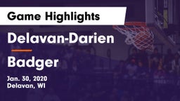 Delavan-Darien  vs Badger  Game Highlights - Jan. 30, 2020