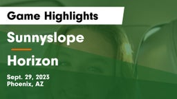Sunnyslope  vs Horizon  Game Highlights - Sept. 29, 2023