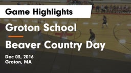 Groton School  vs Beaver Country Day Game Highlights - Dec 03, 2016