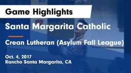 Santa Margarita Catholic  vs Crean Lutheran (Asylum Fall League) Game Highlights - Oct. 4, 2017