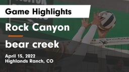 Rock Canyon  vs bear creek Game Highlights - April 15, 2022