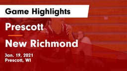 Prescott  vs New Richmond  Game Highlights - Jan. 19, 2021