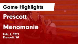 Prescott  vs Menomonie  Game Highlights - Feb. 2, 2021