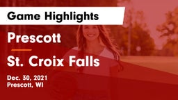 Prescott  vs St. Croix Falls  Game Highlights - Dec. 30, 2021