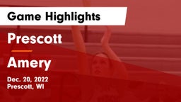 Prescott  vs Amery  Game Highlights - Dec. 20, 2022