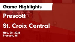 Prescott  vs St. Croix Central  Game Highlights - Nov. 28, 2023