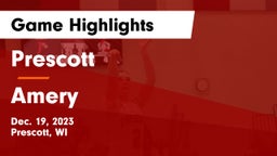 Prescott  vs Amery  Game Highlights - Dec. 19, 2023
