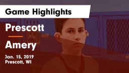 Prescott  vs Amery  Game Highlights - Jan. 15, 2019