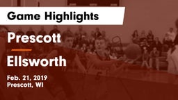 Prescott  vs Ellsworth  Game Highlights - Feb. 21, 2019