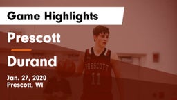 Prescott  vs Durand  Game Highlights - Jan. 27, 2020