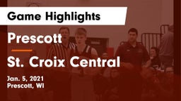 Prescott  vs St. Croix Central  Game Highlights - Jan. 5, 2021