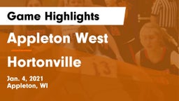 Appleton West  vs Hortonville  Game Highlights - Jan. 4, 2021