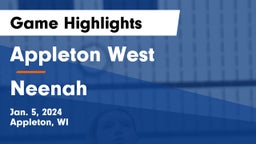 Appleton West  vs Neenah  Game Highlights - Jan. 5, 2024