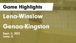 Lena-Winslow  vs Genoa-Kingston  Game Highlights - Sept. 3, 2022