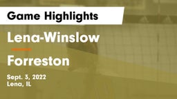 Lena-Winslow  vs Forreston  Game Highlights - Sept. 3, 2022