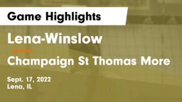Lena-Winslow  vs Champaign St Thomas More  Game Highlights - Sept. 17, 2022