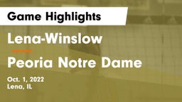 Lena-Winslow  vs Peoria Notre Dame  Game Highlights - Oct. 1, 2022