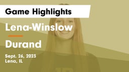 Lena-Winslow  vs Durand  Game Highlights - Sept. 26, 2023