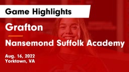 Grafton  vs Nansemond Suffolk Academy Game Highlights - Aug. 16, 2022