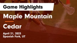 Maple Mountain  vs Cedar  Game Highlights - April 21, 2023