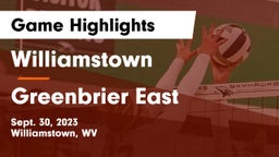Williamstown  vs Greenbrier East  Game Highlights - Sept. 30, 2023