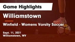 Williamstown  vs Winfield - Womens Varsity Soccer Game Highlights - Sept. 11, 2021