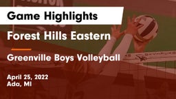 Forest Hills Eastern  vs Greenville  Boys Volleyball Game Highlights - April 25, 2022
