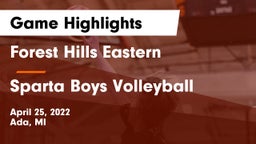 Forest Hills Eastern  vs Sparta  Boys Volleyball Game Highlights - April 25, 2022